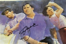 Seve Ballesteros Signed 1999 World Golf Hall of Fame Inductees Poster JSA ALOA