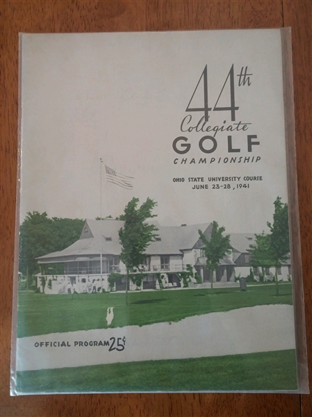 1941 Collegiate Golf Championship at Ohio State University Course Program