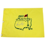 Gary Player Signed 2011 Masters Embroidered Flag - Silver JSA ALOA