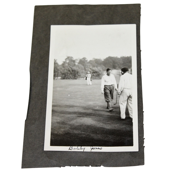 Original Bobby Jones Photo on Scrapbook Page with Craig Wood/Harry Cooper on Reverse