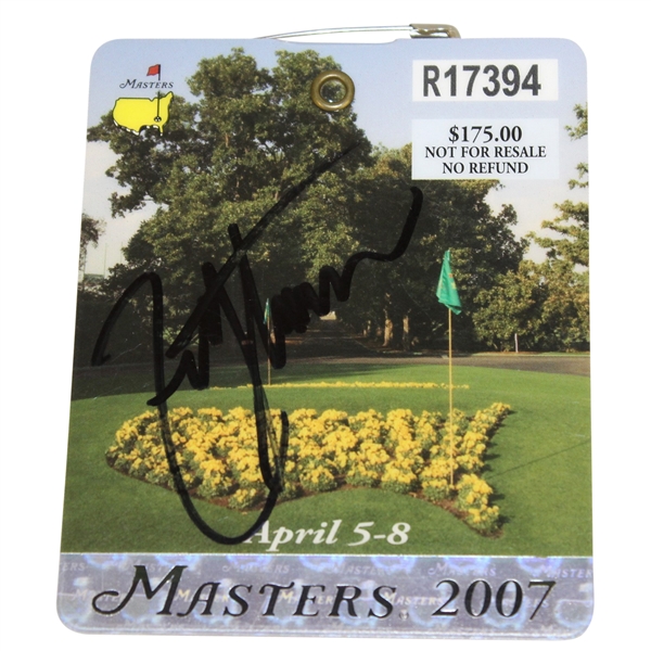 Zach Johnson Signed 2007 Masters Tournament Series Badge #R17394 JSA ALOA