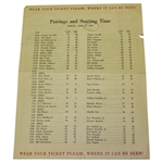 1951 Masters Friday Pairing Sheet - Ben Hogan Winner
