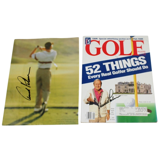 Two Arnold Palmer Signed Items - Golf Magazine & Magazine Page JSA ALOA