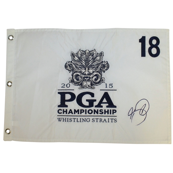 Jason Day Signed 2015 PGA Championship at Whistling Straits Embroidered Flag JSA ALOA