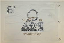 Justin Thomas Signed 2017 PGA Championship at Quail Hollow Embroidered Flag PSA/DNA Full Letter #AE03365