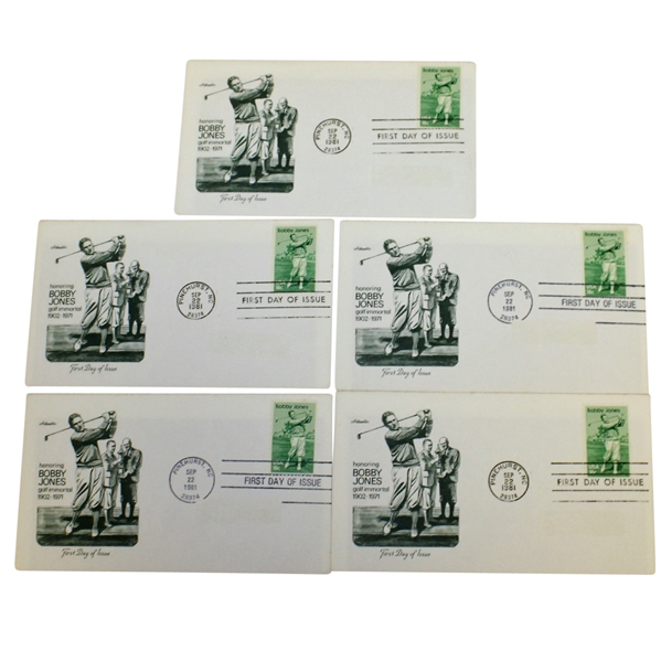 Five Bobby Jones 1981 Pinehurst First Day Covers