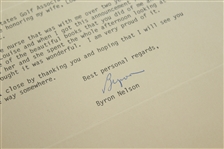 Byron Nelson Signed 1985 Letter to Mort Olman with Envelope JSA ALOA