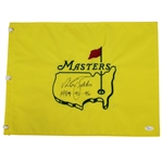 Nick Faldo Signed Undated Masters Flag with Years Won Inscription JSA #T66093