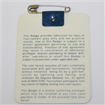 Fred Couples Signed 1992 Masters Series Badge #AO5884 JSA ALOA