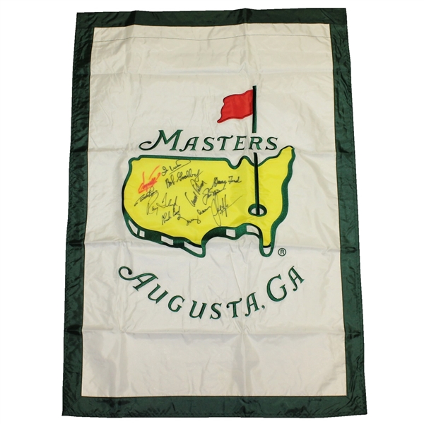 Arnold Palmer, Jack Nicklaus, & Others Signed Masters Large House Flag JSA ALOA