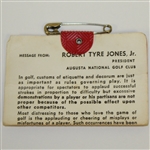 Jack Nicklaus Signed 1972 Masters Series Badge #9877 JSA ALOA