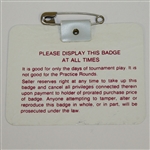 Jack Nicklaus Signed 1986 Masters Badge #7990 JSA ALOA