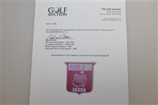Deane Beman's 1967 Masters Tournament Contestant Badge #7 - Gay Brewer Winner