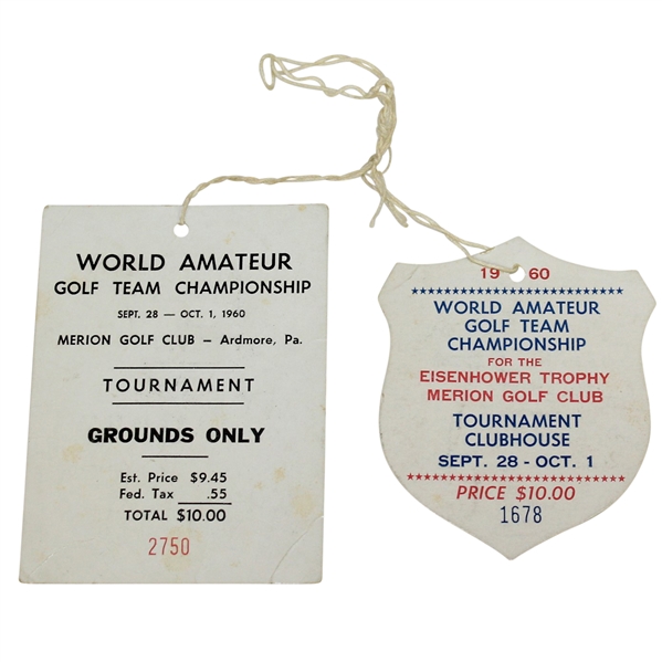 Deane Bemans 1960 World Amateur Championship at Merion Grounds & Clubhouse Tickets