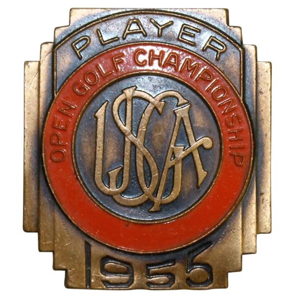 Deane Bemans 1955 US Open Championship at Olympic Club Contestant Badge
