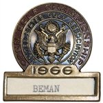 Deane Bemans 1966 US Open Championship at Olympic Club Contestant Badge