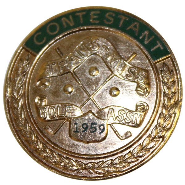 Deane Bemans 1959 Trans-Mississippi Runner-Up Contestant Badge - Nicklaus Winner