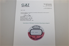 Deane Beman's 1980 Masters Tournament Official Observer Badge #3