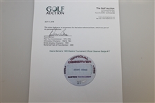Deane Beman's 1985 Masters Tournament Official Observer Badge #17