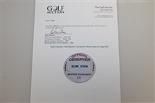 Deane Beman's 1990 Masters Tournament Official Observer Badge #24