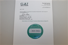 Deane Beman's 1991 Masters Tournament Official Observer Badge #15