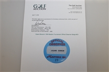 Deane Beman's 1994 Masters Tournament Official Observer Badge #23