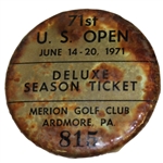 Deane Bemans 1971 US Open Championship at Merion Deluxe Season Ticket