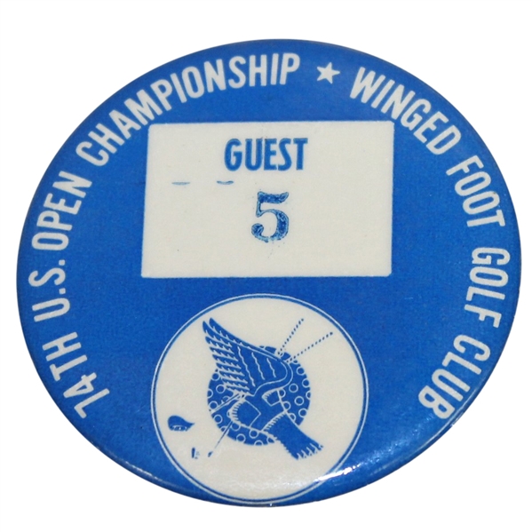 Deane Bemans 1974 US Open Championship at Winged Foot Guest Badge #5