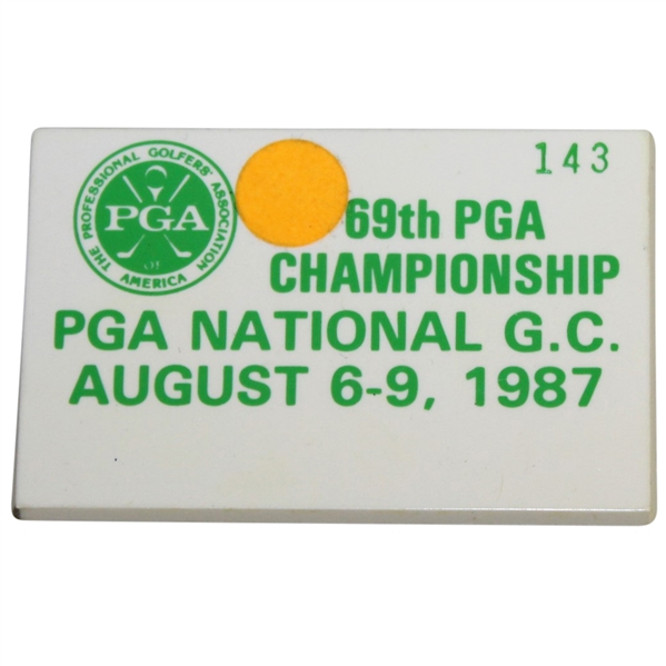 Deane Beman's 1987 PGA Championship at PGA National GC Badge #143