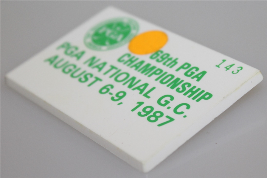 Deane Beman's 1987 PGA Championship at PGA National GC Badge #143