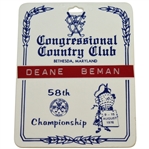 Deane Bemans 1976 PGA Championship at Congressional CC Contestant Bag Tag