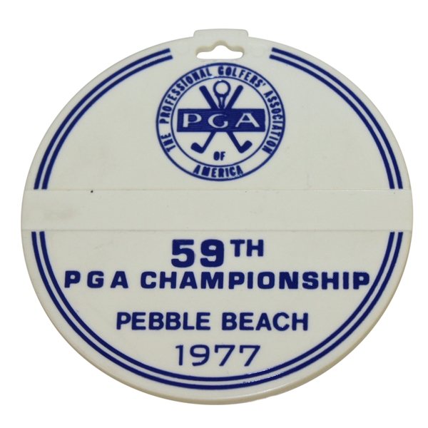 Deane Beman's 1977 PGA Championship at Pebble Beach Contestant Bag Tag