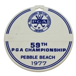 Deane Bemans 1977 PGA Championship at Pebble Beach Contestant Bag Tag