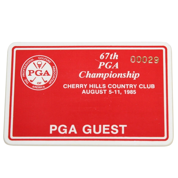 Deane Bemans 1985 PGA Championship at Cherry Hills PGA Guest Badge #29