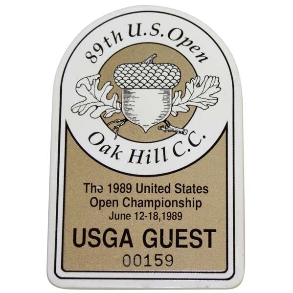 Deane Bemans 1989 US Open at Oak Hill CC USGA Guest Badge #159