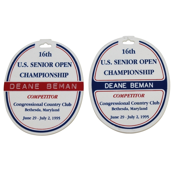 Deane Bemans 1995 US Senior Open Championship Official Competitor Bag Tags
