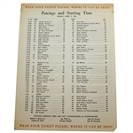 1960 Masters Tournament Friday Pairing Sheet - Deane Beman Collection