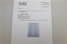 1960 Masters Tournament Friday Pairing Sheet - Deane Beman Collection