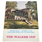 Deane Bemans 1965 The Walker Cup at The Baltimore Country Club Program 