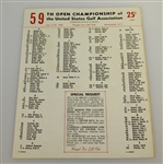 Deane Beman's 1959 US Open at Winged Foot Program & Thurs-Fri Starting Times