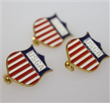 Three USGA Red/White/Blue Shield Pins - Deane Beman Collection