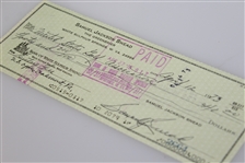 Sam Snead Signed Entry Fee Check to the USGA for 1973 US Open JSA ALOA
