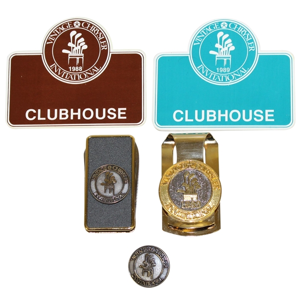 Deane Bemans Vintage Chrysler Championship Name Badge, Money Clip, Knife, Ballmarker, etc