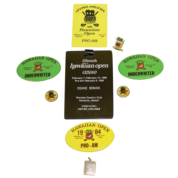 Deane Bemans The Hawaiian Open Name Badge, Bag Tag, Pinback, Ballmarkers, etc.