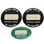 Deane Bemans 1980(x2) & 1979 Tony Lema Tournament Official Guest Badges