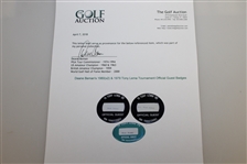 Deane Beman's 1980(x2) & 1979 Tony Lema Tournament Official Guest Badges