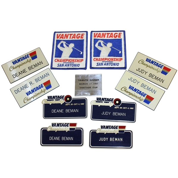 Deane Bemans Vantage Championship Badges(x8), Patches(x2), & Matchbook