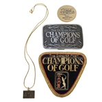 Deane Bemans The Denver Post Champions of Golf Crest, Belt Buckle, Necklace, & Chip