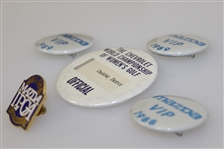 Deane Beman's The Mazda LPGA Pin, Mazda VIP Badges(x3), & Chevrolet Official Badge