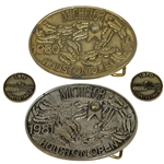 Deane Bemans 1980-1981 Houston Open Belt Buckles & 1970-1971 Contestant Markers